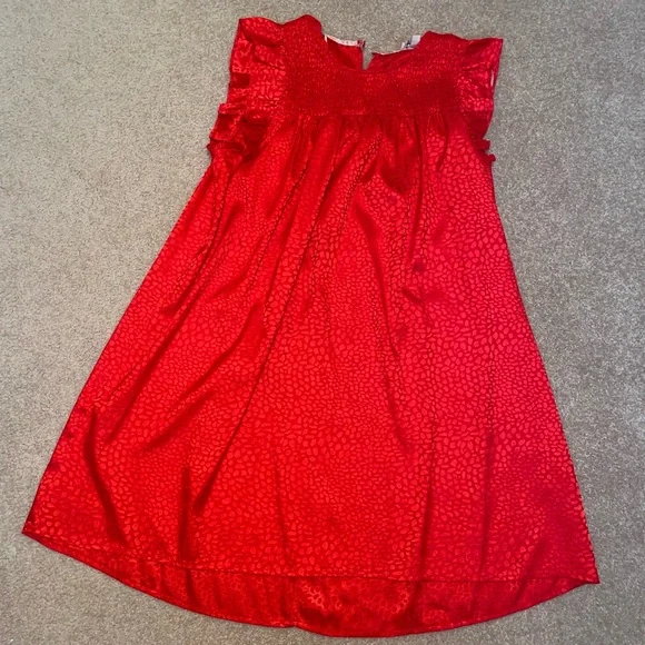Umgee Red Mini Dress with Ruffled Sleeves - Picture 4 of 7